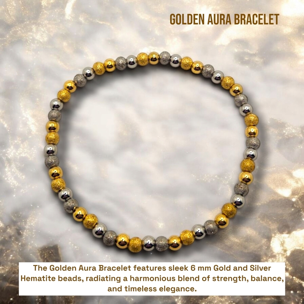 4 mm Golden and Silver Hematite